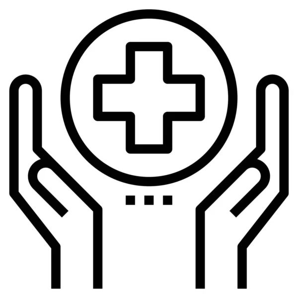 Icono Mano Emergencia Caridad Estilo Esquema — Vector de stock