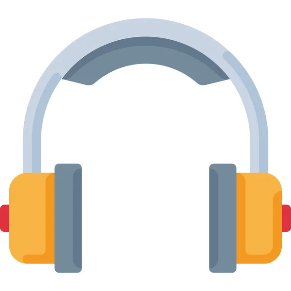 Ikona Sluchátka Audio Zařízení Plochém Stylu — Stockový vektor