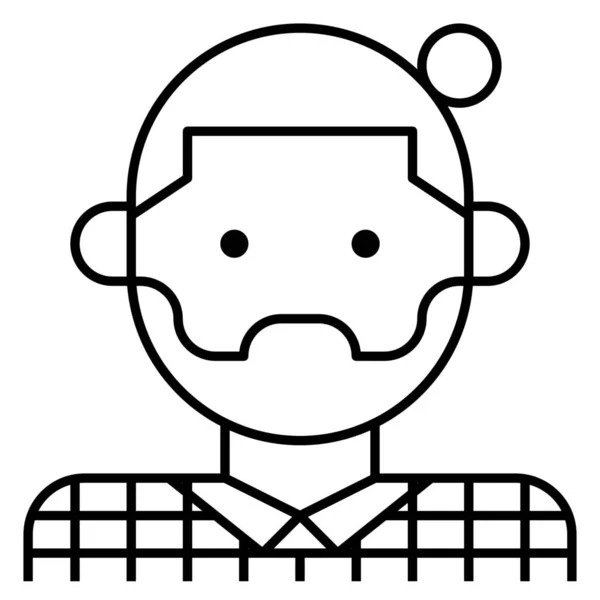 Іконка Лицьового Боку Бороди Контурному Стилі — стоковий вектор
