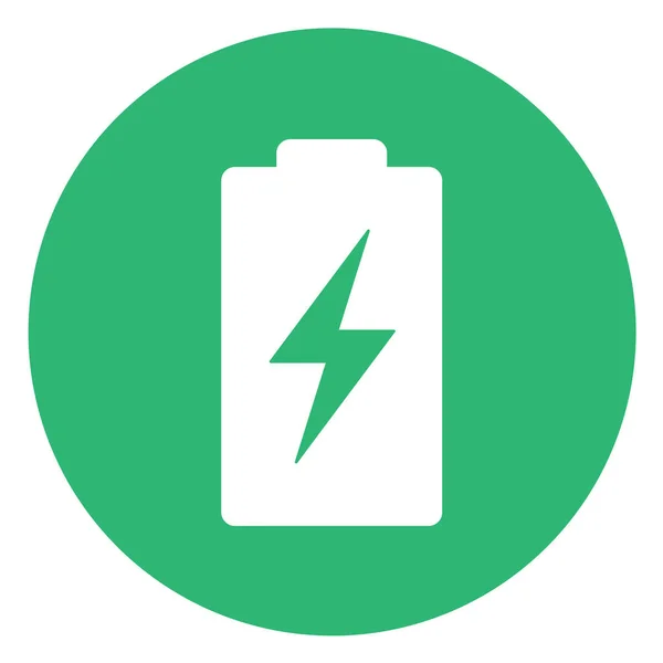 Icône Charge Batterie Dans Style Badge — Image vectorielle