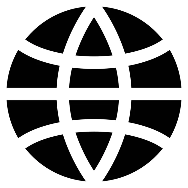 Icona Internet Globale Terra Stile Solido — Vettoriale Stock