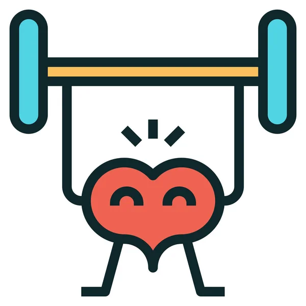 Cardio Exercise Fitness Icon Filled Outline Style — Stock Vector