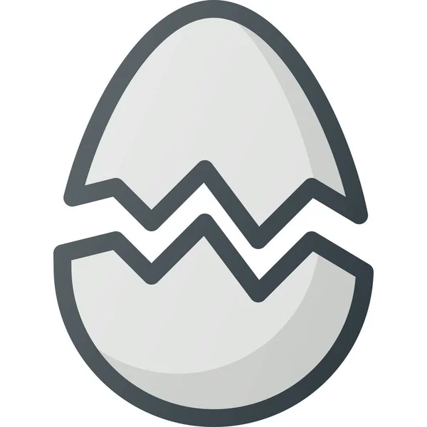Icono Huevo Triturado Roto Estilo Contorno Lleno — Vector de stock