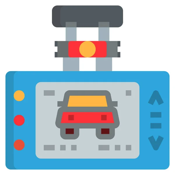 Automóvil Icono Cámara Automotriz Estilo Plano — Vector de stock