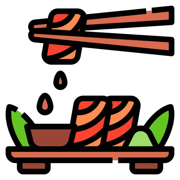Comida Para Peces Icono Japonés Categoría Cultura Comunidades — Vector de stock