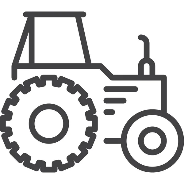 Icono Transporte Maquinaria Tractor Estilo Esquema — Archivo Imágenes Vectoriales