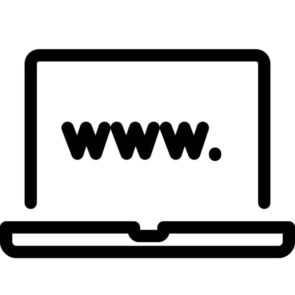 Laptop Url Ícone Site Estilo Esboço — Vetor de Stock