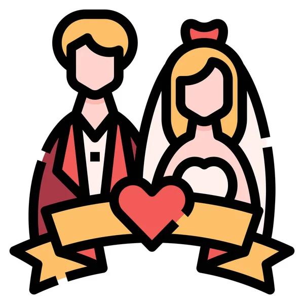 Ślub Para Mężczyzna Ikona — Wektor stockowy