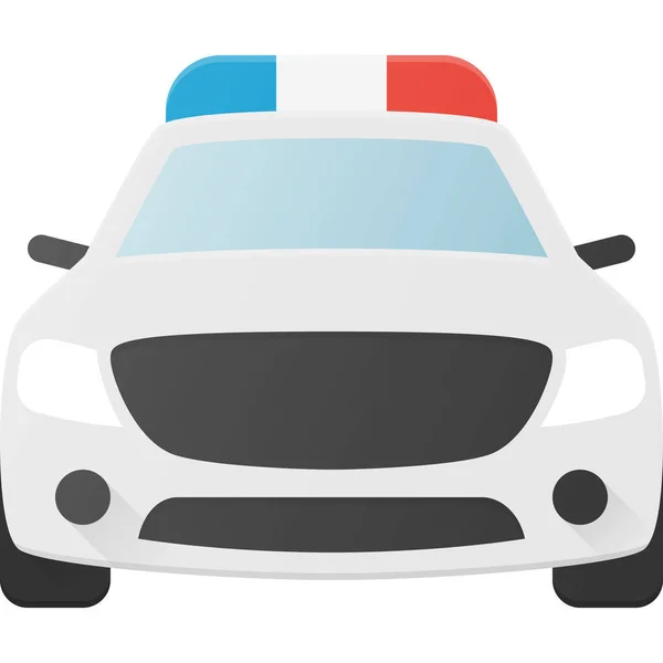 Carro Policial Ícone Polícia Estilo Plano — Vetor de Stock