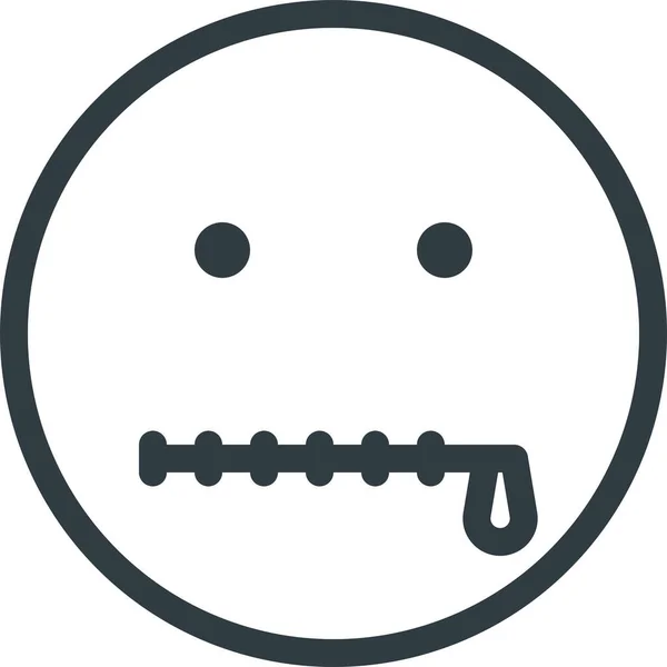 Emoji Emote Icône Émoticône Dans Style Outline — Image vectorielle