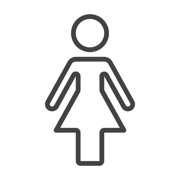 Жіноча Ікона Жінки Дівчини Стилі Контур — стоковий вектор