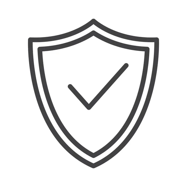 Marca Verificación Icono Protección Categoría Seguros Seguridad — Vector de stock