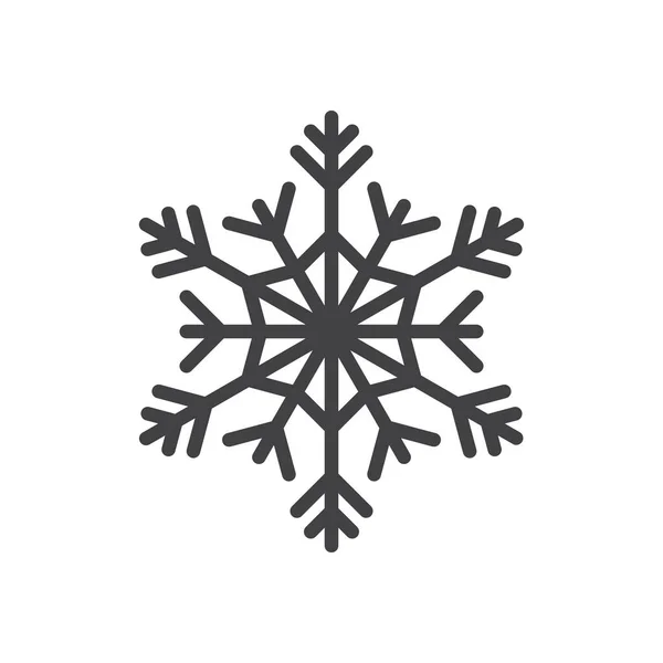 Schneeflockensymbol Outline Stil — Stockvektor