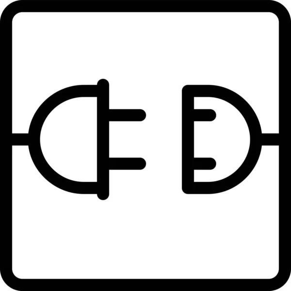 Outline Biçiminde Bağlantı Modülü Eklentisi Simgesi — Stok Vektör