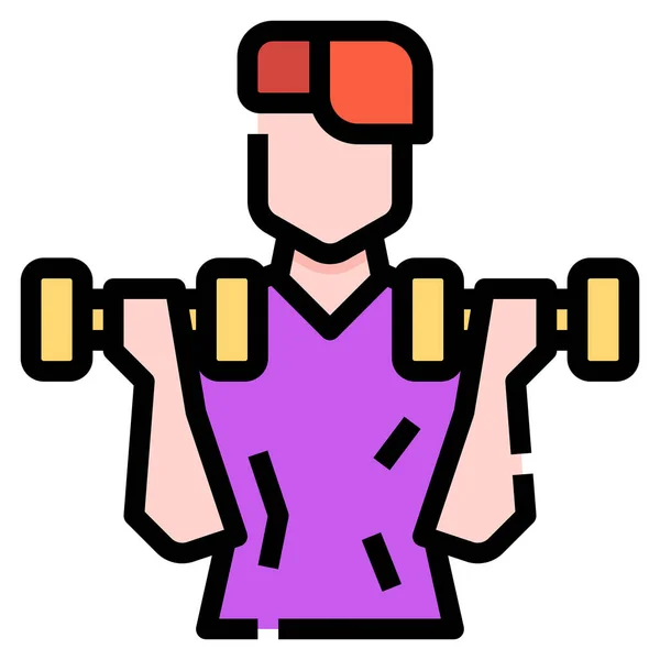 Avatar Dumbbell Icono Ejercicio — Archivo Imágenes Vectoriales