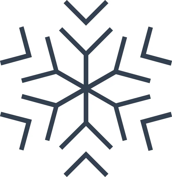 Geometrisches Symbol Für Weihnachtsflocken Outline Stil — Stockvektor