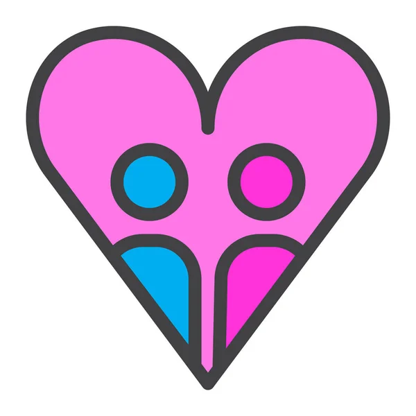 Lovers Heart Love Icon — Vetor de Stock