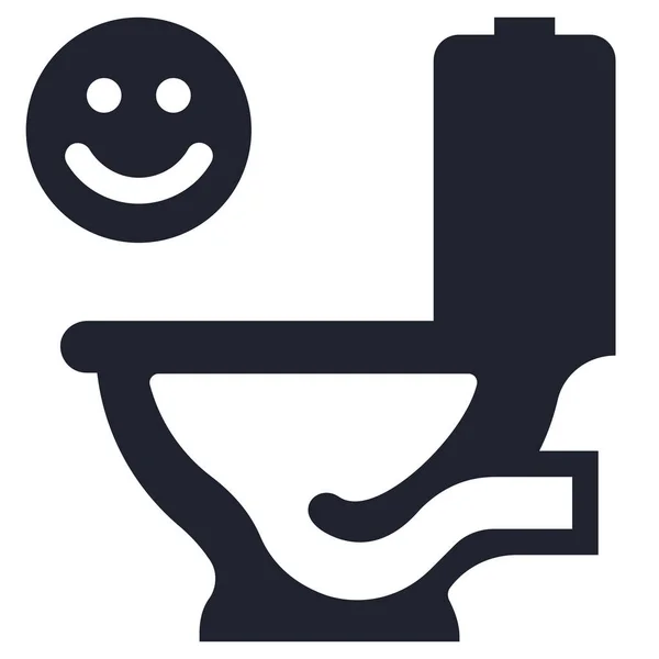 Clean Emoticon Glückliches Symbol Solid Stil — Stockvektor