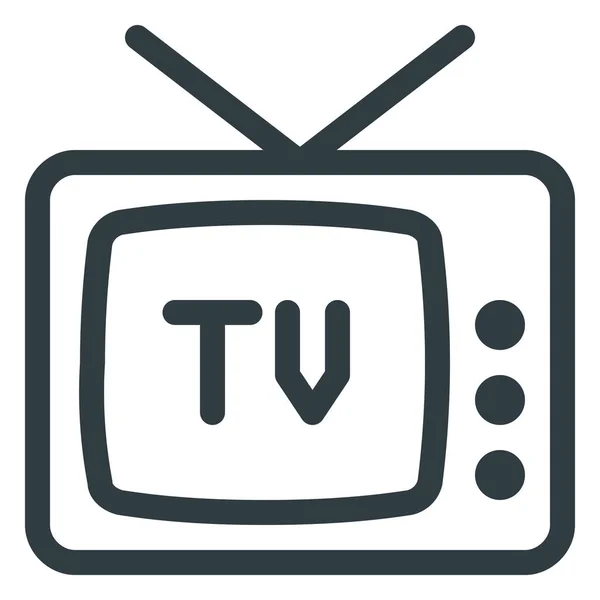 Antena Retro Televisie Icoon Outline Stijl — Stockvector