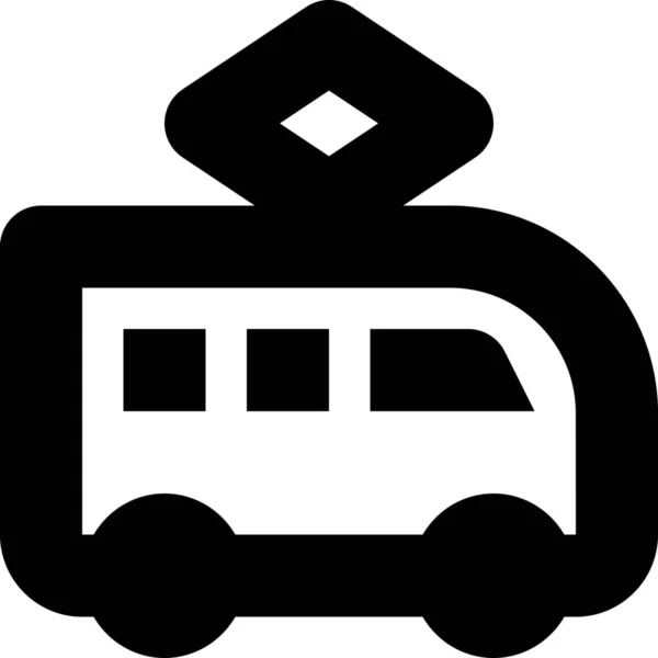 Ikon Trumway Transportasi Kota Dalam Gaya Solid - Stok Vektor