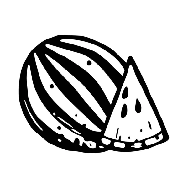 Lebensmittel Fruchtmelone Symbol Umriss Stil — Stockvektor