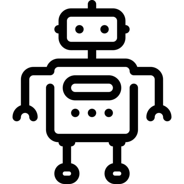 Ikona Robota Android Maszyny Stylu Zarysu — Wektor stockowy