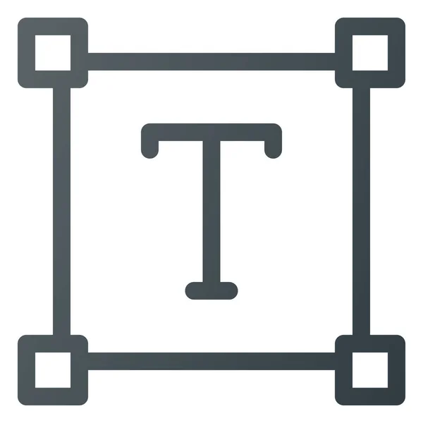 Значок Типа Box Text Твердом Стиле — стоковый вектор
