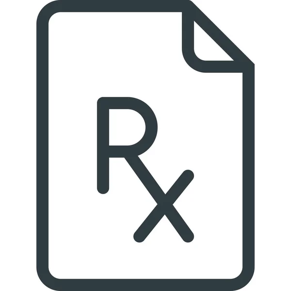 Receta Médica Icono Recepie Estilo Esquema — Vector de stock