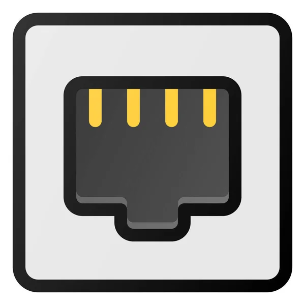 Icono Del Puerto Ethernet — Vector de stock