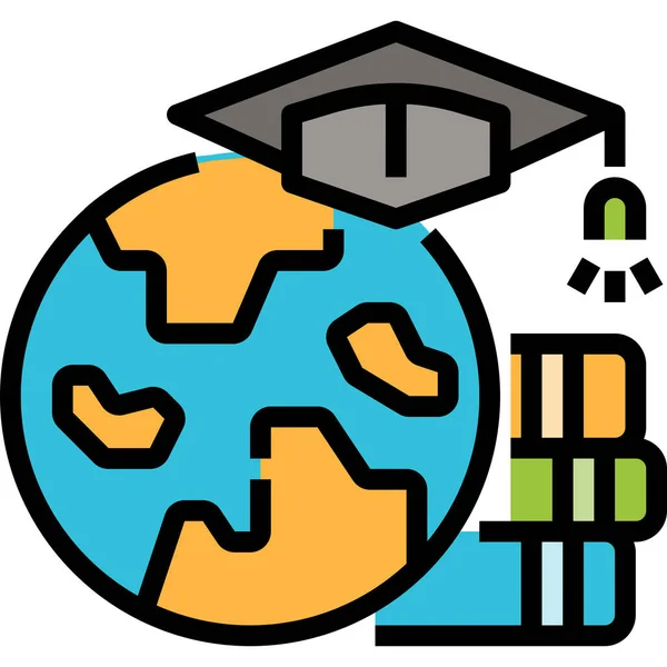 Иконка Дипломного Образования Стиле Заполненный План — стоковый вектор