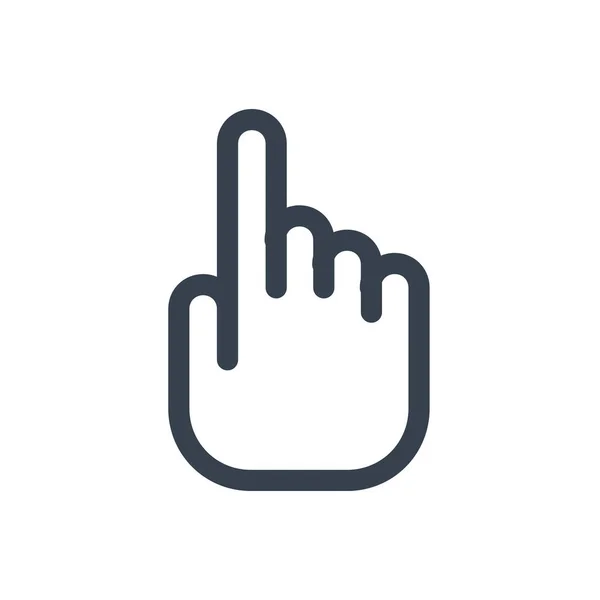 Klik Vinger Hand Pictogram Outline Stijl — Stockvector