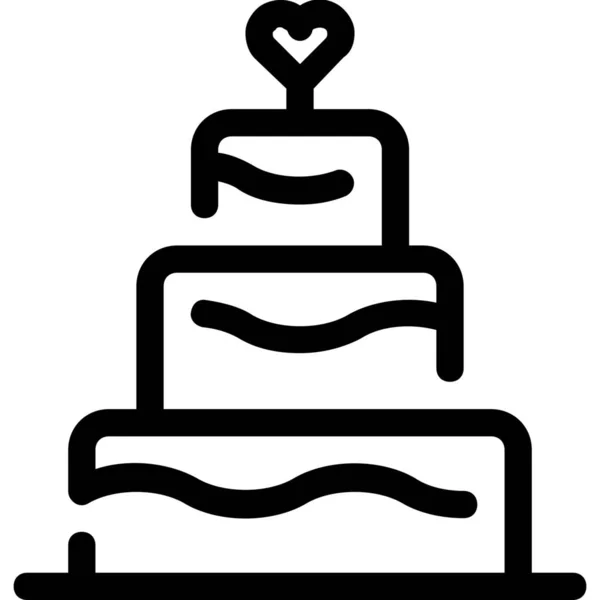 Иконка Сладкой Пищи Торта Стиле Наброска — стоковый вектор