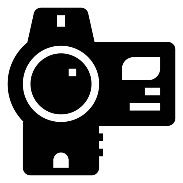 Camera Digital Electronic Icon Solid Style — Stock Vector