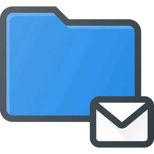 目录电子邮件文件夹图标放大填充轮廓风格 — 图库矢量图片