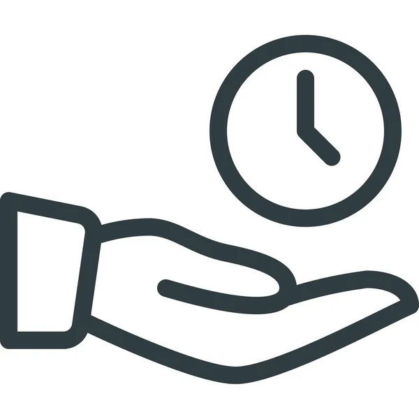 Care Clock Hold Icon Outline Style — Stockový vektor