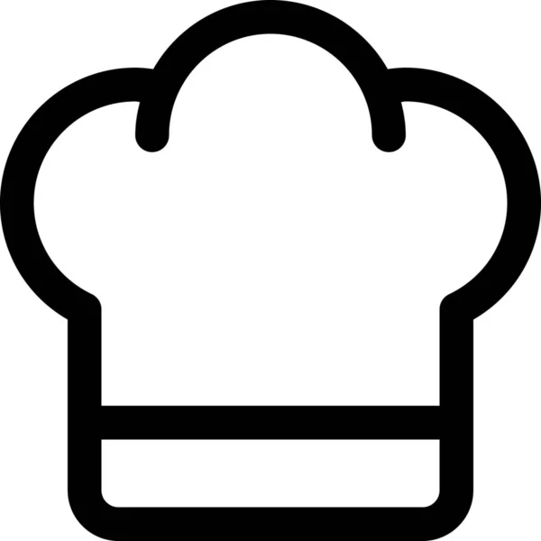 Chapeau Chef Icône Cuisine Dans Style Outline — Image vectorielle