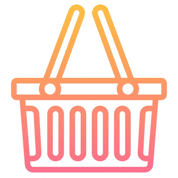 Panier Commerce Icône Shopping Dans Style Lisse — Image vectorielle
