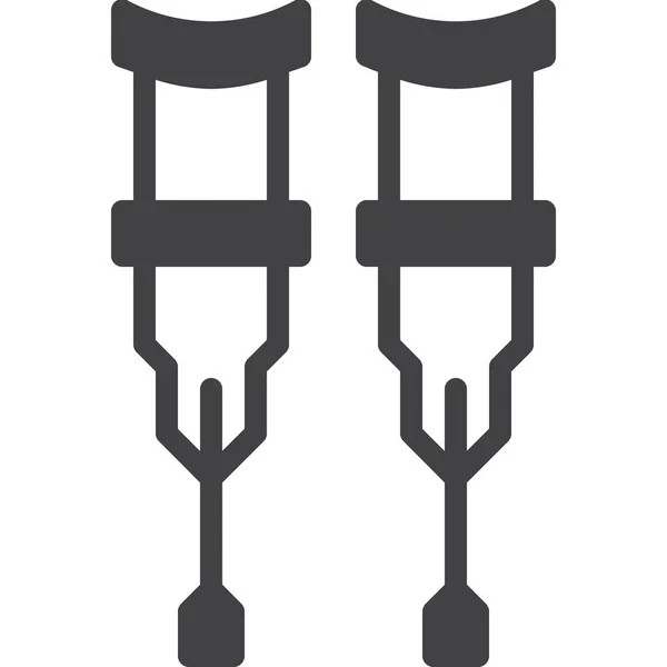 Krücken Deaktivieren Griff Symbol Solid Stil — Stockvektor