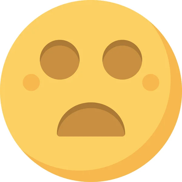 Ícone Emoção Emoticon Perplexo Estilo Plano — Vetor de Stock
