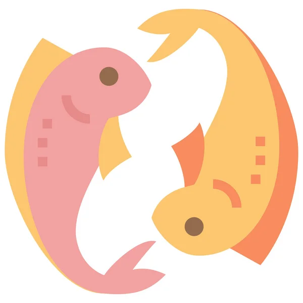 Fish Pisces Zodiac Icon — Stock Vector