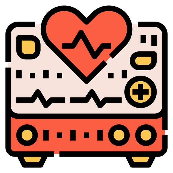 Electrónica Corazón Latido Icono — Vector de stock