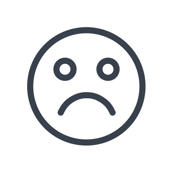 Emotionales Gesicht Traurige Ikone Outline Stil — Stockvektor