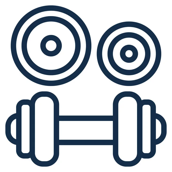 Dumbbell Equipment Fitness Icon Outline Style — 스톡 벡터