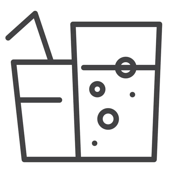 Juice Glass Straw Icon — Vetor de Stock