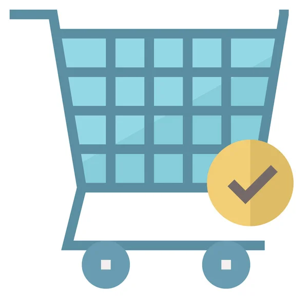 Cart Checkout Finish Icon Flat Style — Stock Vector