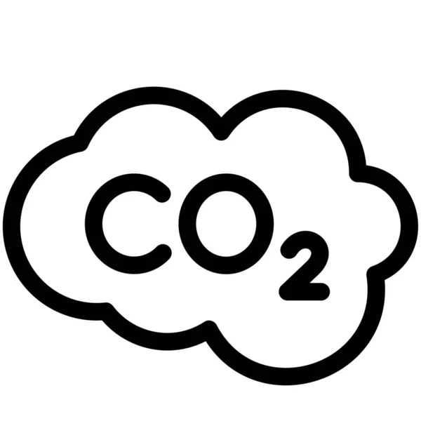 Emisní Ikona Co2 Stylu Osnovy — Stockový vektor