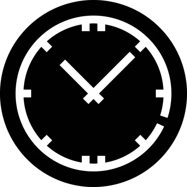 Icono Equipo Reloj Negocios Estilo Sólido — Archivo Imágenes Vectoriales