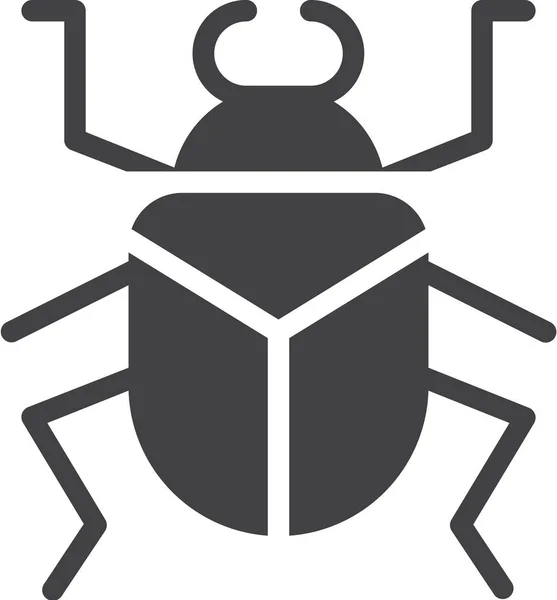 Beetle Bug Insect Icon Solid Style — Stock Vector