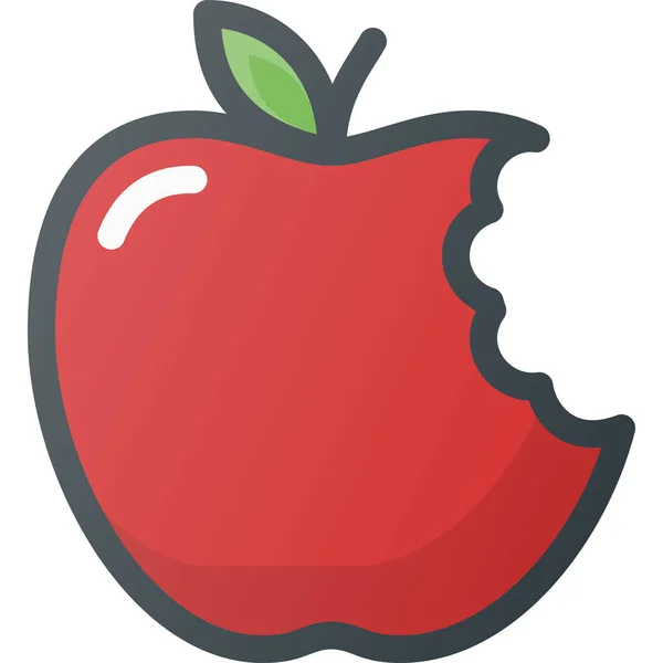 Applebitebitten Snědl Vyplněný Obrys Ikona Vyplněném Stylu Obrysu — Stockový vektor
