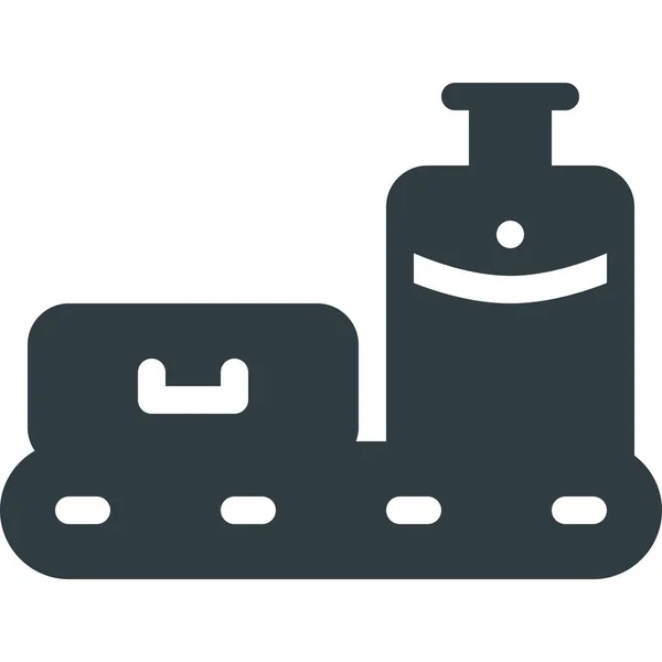 Conveyor Luggage Scan Icon Solid Style — Stock Vector